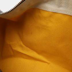 Pre Owned Goyard Croiseur 40 Handbag Herringbone Pattern Pvc Black And Brown