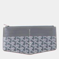 Pre Owned محفظة بطاقات جويار لويز عمل جلد رمادي