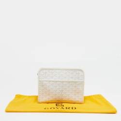 مملوكة مسبقًا Goyard Jouvence MM White Goyardine Coated Canvas and Leather Toiletry Bag