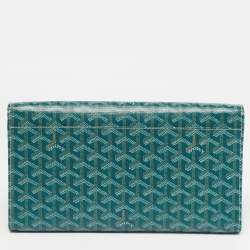 Pre Owned Goyard Monte Carlo Bois Green Goyardine Coated Canvas and Leather Clutch
