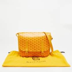 مملوكة مسبقًا حقيبة سرج جويارد بيلفيدير وسطي كنفاس مغطى نقشة جوياردين أزرق وجلد