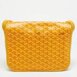 مملوكة مسبقًا حقيبة سرج جويارد بيلفيدير وسطي كنفاس مغطى نقشة جوياردين أزرق وجلد