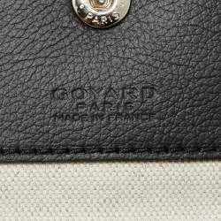 Pre Owned Goyard Saint Louis PM Black Goyardine Coated Canvas and Leather Tote