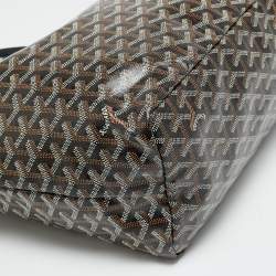 Pre Owned Goyard Saint Louis PM Black Goyardine Coated Canvas and Leather Tote