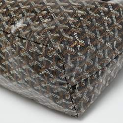 Pre Owned Goyard Saint Louis PM Black Goyardine Coated Canvas and Leather Tote