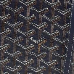 Pre Owned Goyard Alto Hatbox Trunk Navy Blue Goyardine Coated Canvas and Leather Top Hanlde Bag