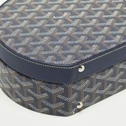 Pre Owned Goyard Alto Hatbox Trunk Navy Blue Goyardine Coated Canvas and Leather Top Hanlde Bag