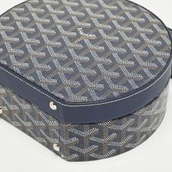 Pre Owned Goyard Alto Hatbox Trunk Navy Blue Goyardine Coated Canvas and Leather Top Hanlde Bag