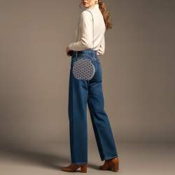 Pre Owned Goyard Alto Hatbox Trunk Navy Blue Goyardine Coated Canvas and Leather Top Hanlde Bag