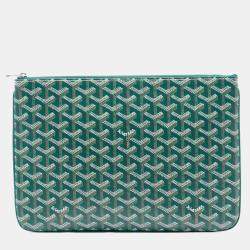 Pre Owned Goyard Green Goyardine Senat MM