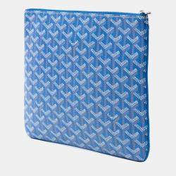 Pre Owned Goyard Blue Goyardine Senat MM