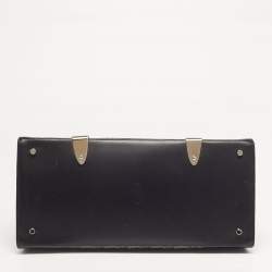 Pre Owned Goyard Saigon MM Black Goyardine Coated Canvas and Leather Top Handle Bag