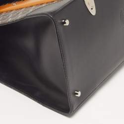Pre Owned Goyard Saigon MM Black Goyardine Coated Canvas and Leather Top Handle Bag