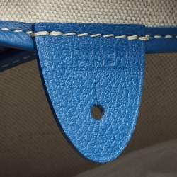 Pre Owned Goyard Artois PM Blue Goyardine Coated Canvas Tote