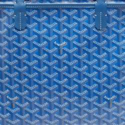 Pre Owned Goyard Artois PM Blue Goyardine Coated Canvas Tote