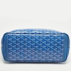 Pre Owned Goyard Artois PM Blue Goyardine Coated Canvas Tote