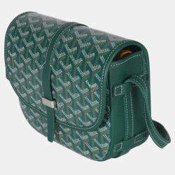 Pre Owned Goyard Green Goyardine Canvas Belvedere II PM