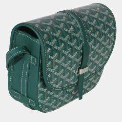 Pre Owned Goyard Green Goyardine Canvas Belvedere II PM