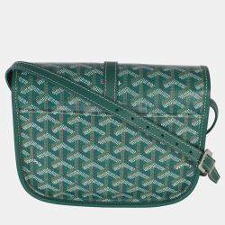 Pre Owned Goyard Green Goyardine Canvas Belvedere II PM