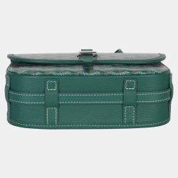 Pre Owned Goyard Green Goyardine Canvas Belvedere II PM