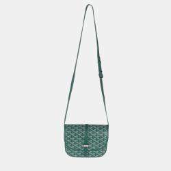 Pre Owned Goyard Green Goyardine Canvas Belvedere II PM