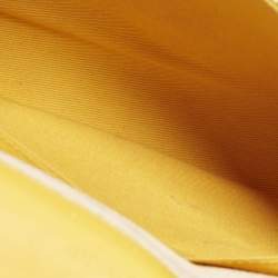 Pre Owned Goyard Monte Carlo Bois Yellow Goyardine Coated Canvas and Leather Clutch