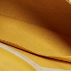 Pre Owned Goyard Monte Carlo Bois Yellow Goyardine Coated Canvas and Leather Clutch