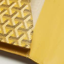 Pre Owned Goyard Monte Carlo Bois Yellow Goyardine Coated Canvas and Leather Clutch