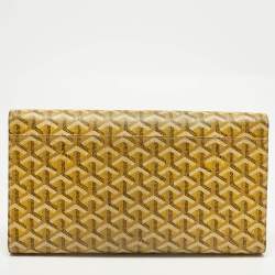 Pre Owned Goyard Monte Carlo Bois Yellow Goyardine Coated Canvas and Leather Clutch