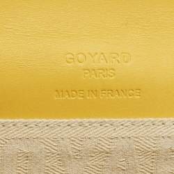 Pre Owned Goyard Monte Carlo Bois Yellow Goyardine Coated Canvas and Leather Clutch