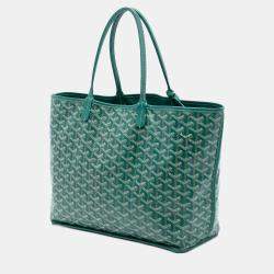 Pre Owned Goyard Green Goyardine Reversible Anjou PM