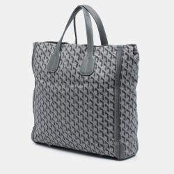 Pre Owned Goyard Grey Calf Leather, Coated Canvas Goyardine Voltaire