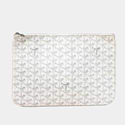 Pre Owned Goyard White PVC Senna MM