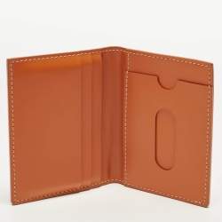 Pre Owned Goyard Saint Marc Orange Goyardine Coated Canvas Card Holder  