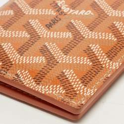 Pre Owned Goyard Saint Marc Orange Goyardine Coated Canvas Card Holder  