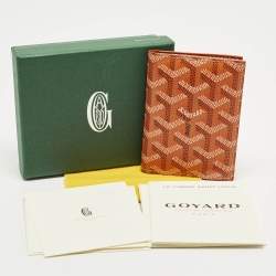 Pre Owned Goyard Saint Marc Orange Goyardine Coated Canvas Card Holder  