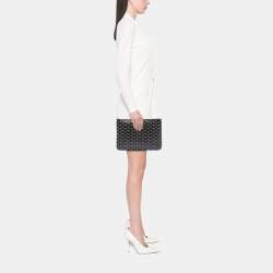 Pre Owned Goyard Black Goyardine Senat MM