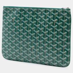 Pre Owned Goyard Green Goyardine Senat MM