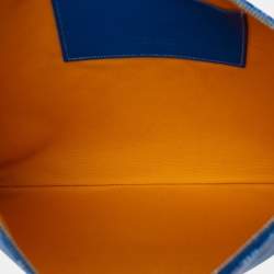 Pre Owned Goyard Blue Goyardine Senat MM