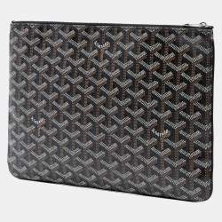 Pre Owned Goyard Black Goyardine Senat MM