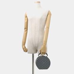 Pre Owned Goyard Alto Hat Box Trunk PM Grey Goyardine Canvas Leather Trunk Bag