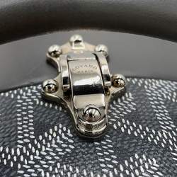 Pre Owned Goyard Alto Hat Box Trunk PM Grey Goyardine Canvas Leather Trunk Bag