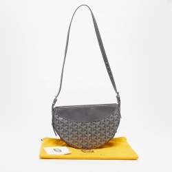 Pre Owned Goyard Hirondelle Grey Goyardine Coated Canvas and Leather Shoulder Bag