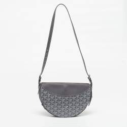 Pre Owned Goyard Hirondelle Grey Goyardine Coated Canvas and Leather Shoulder Bag