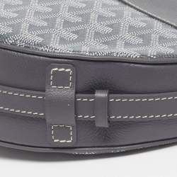 Pre Owned Goyard Hirondelle Grey Goyardine Coated Canvas and Leather Shoulder Bag