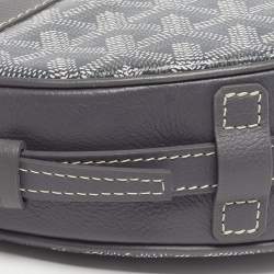Pre Owned Goyard Hirondelle Grey Goyardine Coated Canvas and Leather Shoulder Bag
