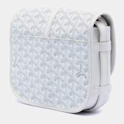 Pre Owned Goyard White Goyardine Belvedere II PM