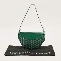 Pre Owned Goyard Hirondelle Green Goyardine Coated Canvas and Leather Shoulder Bag