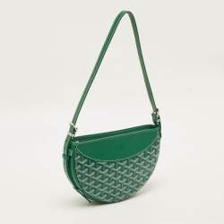 Pre Owned Goyard Hirondelle Green Goyardine Coated Canvas and Leather Shoulder Bag