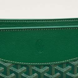 Pre Owned Goyard Hirondelle Green Goyardine Coated Canvas and Leather Shoulder Bag